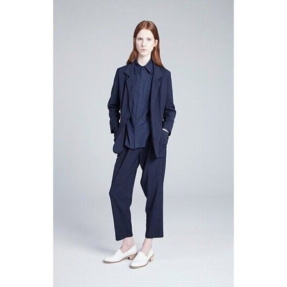 Kieley Kimmel Women Sz S Oversize Boxy Blazer Jacket Viscose Wool Lagenlook Blue - Picture 11 of 11